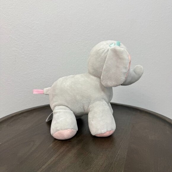 Carter's Child Of Mine Pink Gray Wind Up Musical Plush Elephant Animal Toy - Picture 3 of 10